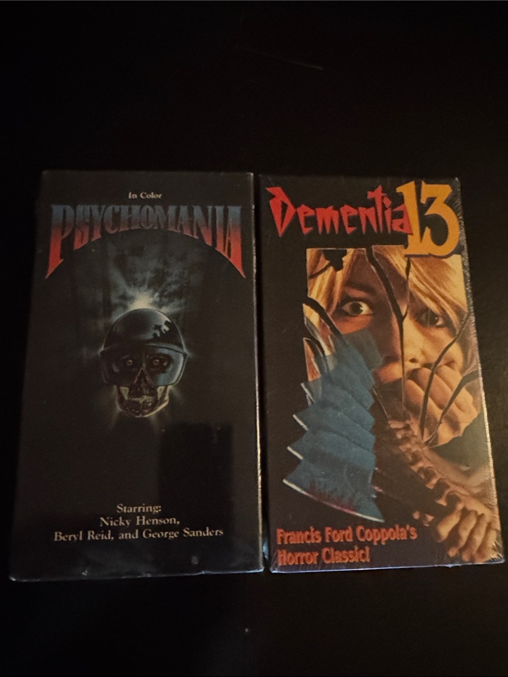 Dementia 13 & PSYCHOMANIA ~ Horror - Sealed VHS 📼 lot ~ 2 Cult Classic Movies ~